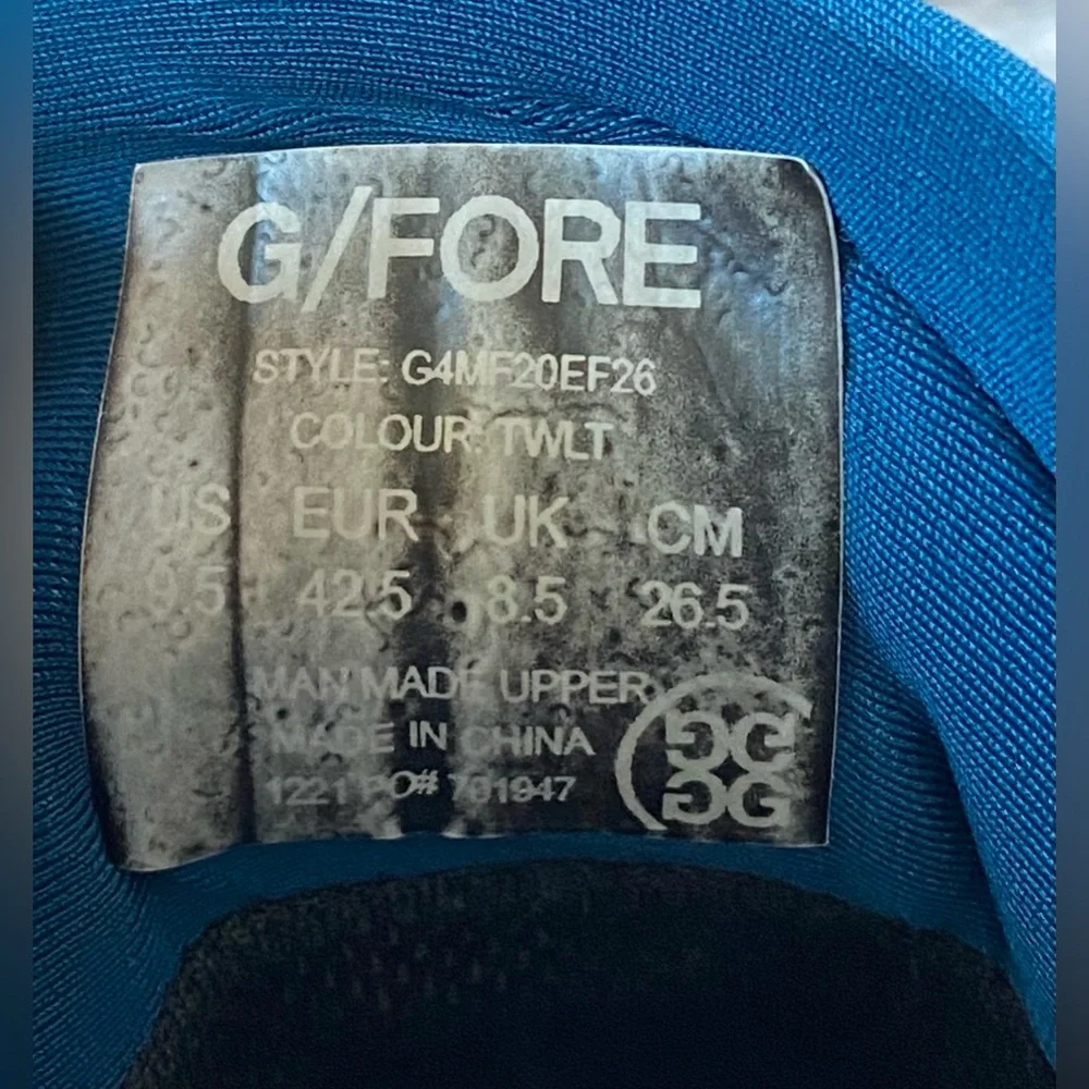 G/FORE MG4+ Men’s Golf Shoes 9.5 Twilight Blue Spikeless Waterproof - Picture 8 of 13